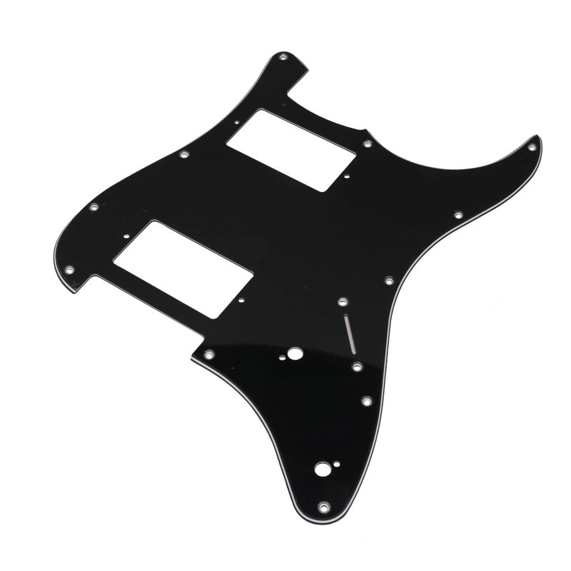 Bstinay 11 Hole Guitar Strat Pickguard HH Humbucker Standard Modern Style Pickguard Scratchplate 3Ply Black - Image 2